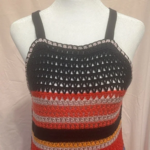 Cashel Women's Multi-Colored Striped Crochet Dress Size Small - Picture 4 of 14